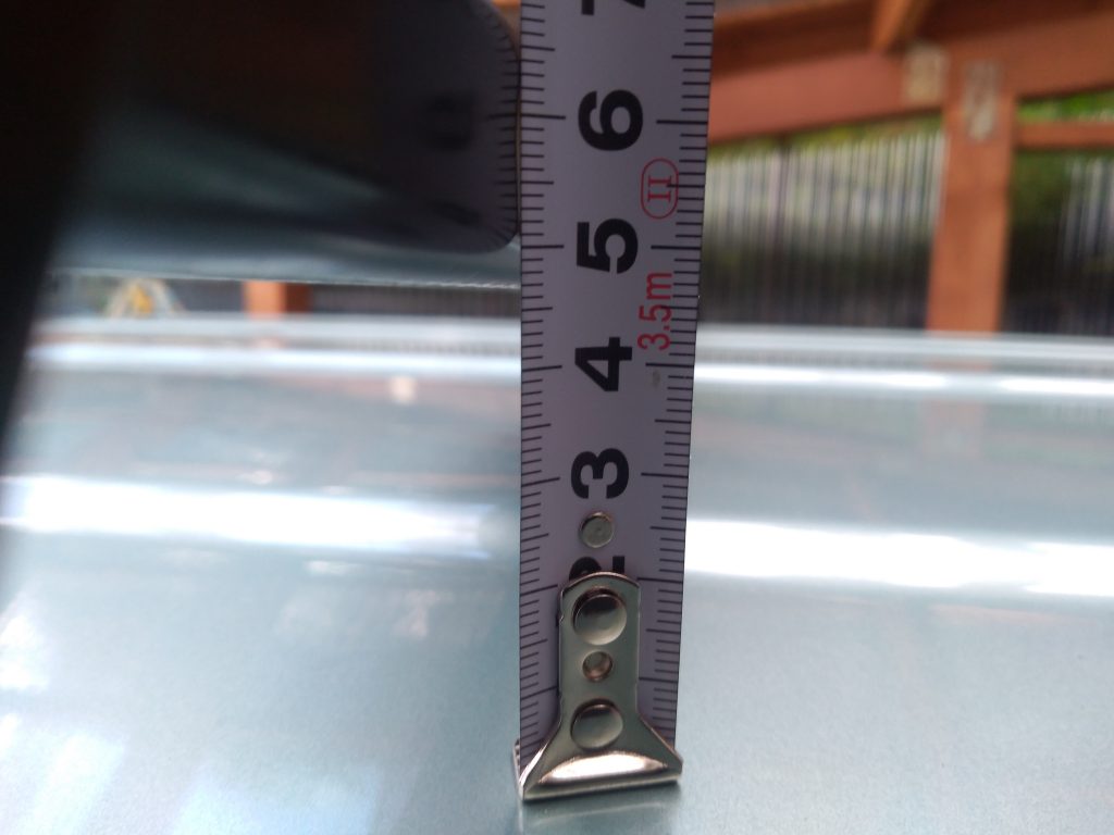 DA17WのルーフとTH7124のバー下のクリアランスは45mm