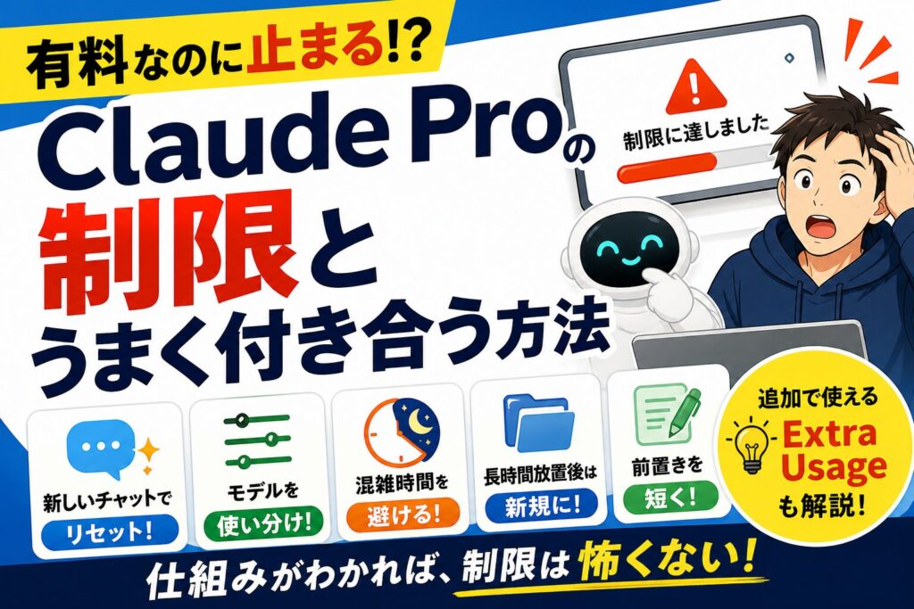 Claude Proを使い始めたら「制限」にぶつかった話と、うまく付き合う方法
